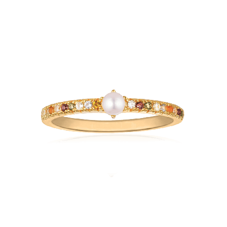 Bague Perle Ronde Blanche