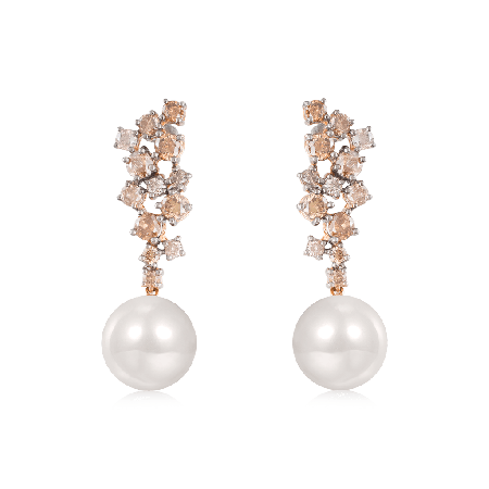 Boucles d'Oreilles Perle Citrine Jaune