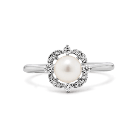 Bague Fiançailles Perle Fleur