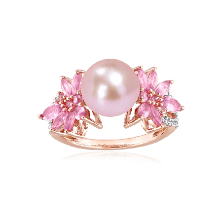 Bague Perle Morganite Rose