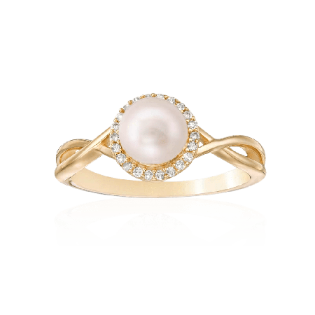Bague Torsadée Perle Ronde