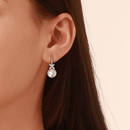 Boucles d'Oreilles Perle Fleurie