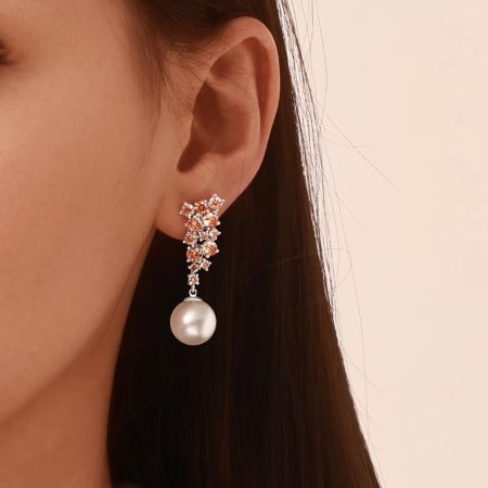 Boucles d'Oreilles Perle Citrine Jaune