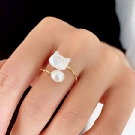 Bague Chat Blanc