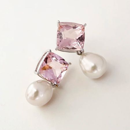 Boucles d'Oreilles Morganite Rose