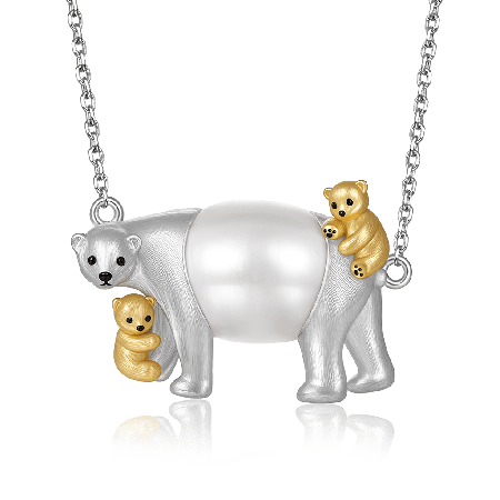 Collier Ours Polaire Mère et son Enfant