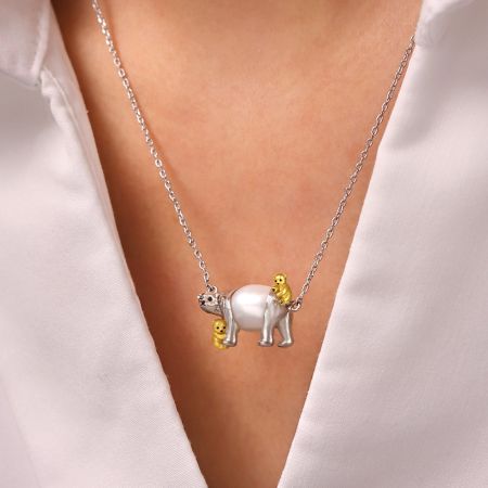 Collier Ours Polaire Mère et son Enfant