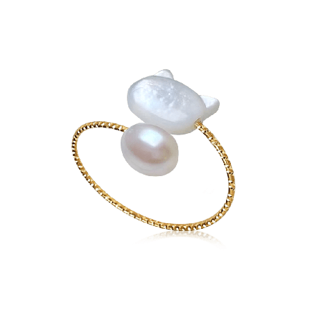 Bague Chat Blanc