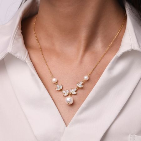 Collier Mariage Topaze Blanche