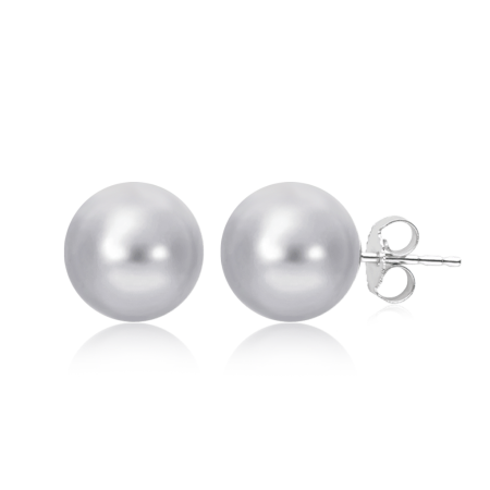 Boucles d'Oreilles Perle Ronde Noire