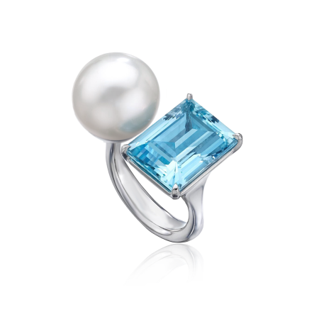 Blue Aquamarine Ring