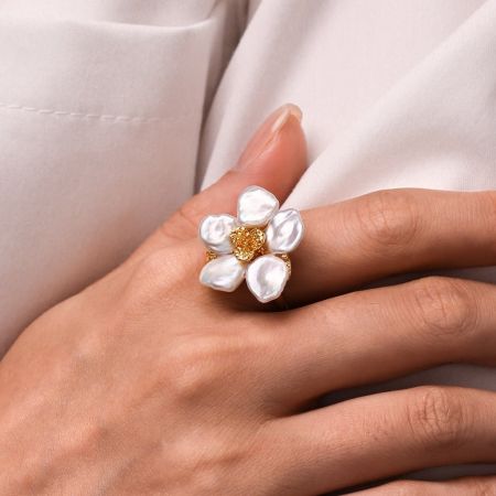 Bague Perle d'Eau Douce Fleur