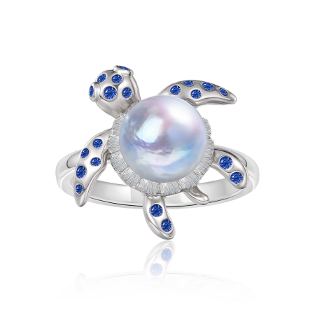 Bague Perle d'Eau Douce Tortue de Mer