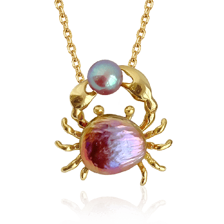 Collier Perle d'Eau Douce Crabe
