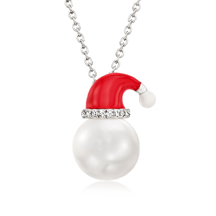 Collier Perle Ronde Père Noël