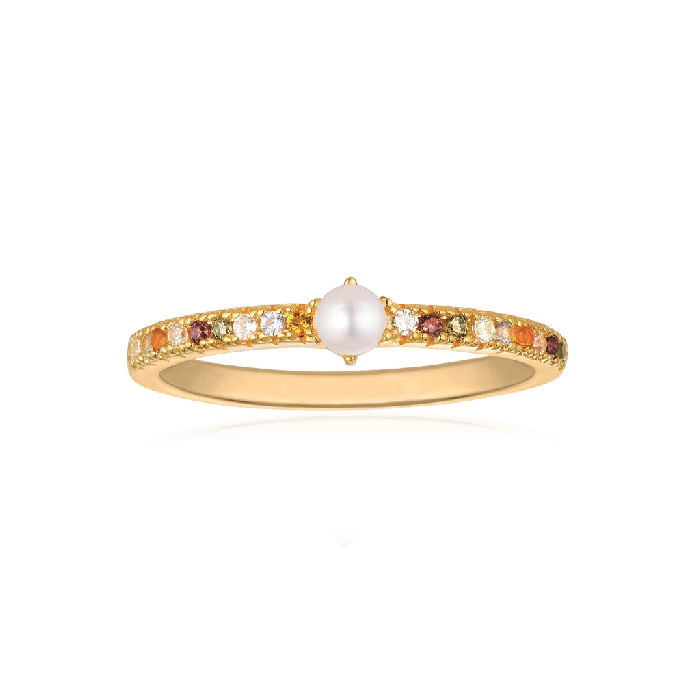 Bague Perle Ronde Blanche