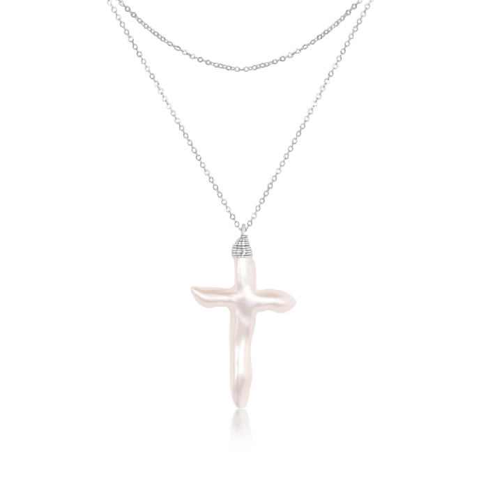 Collier Perle en Croix