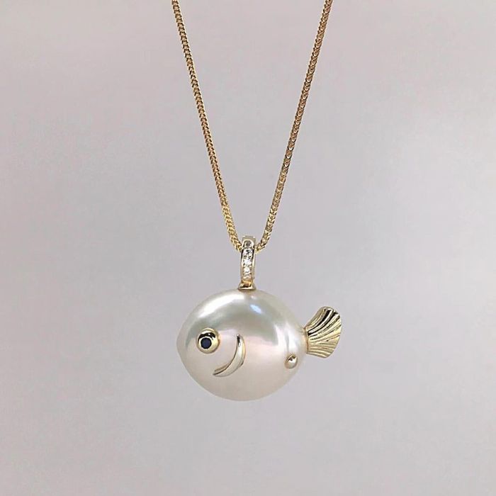 Collier Perle d'Eau Douce Poisson
