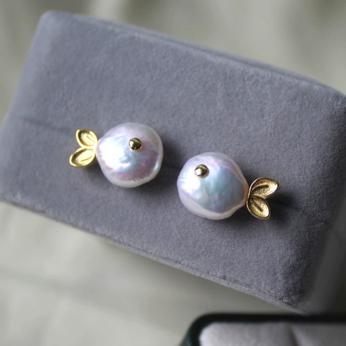 Boucles d'Oreilles Perle d'Eau Douce Poisson