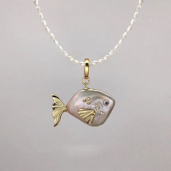 Collier Perle d'Eau Douce Poisson
