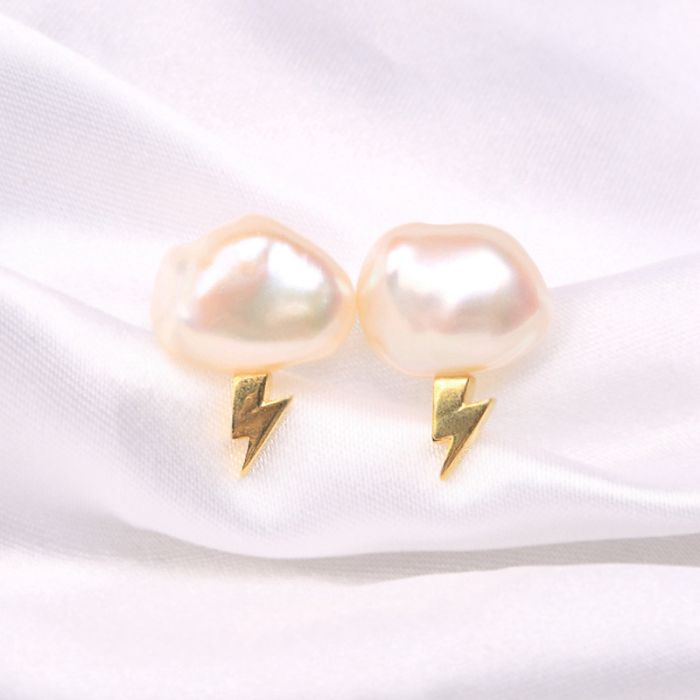 Boucles d'Oreilles Perle d'Eau Douce Nuages