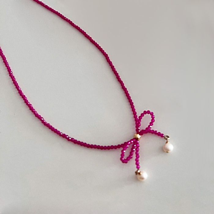 Collier Perle d'Eau Douce Nœud Papillon
