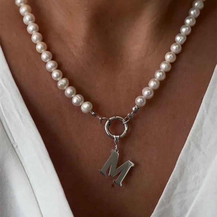 Collier Perle Lettre Personnalisée