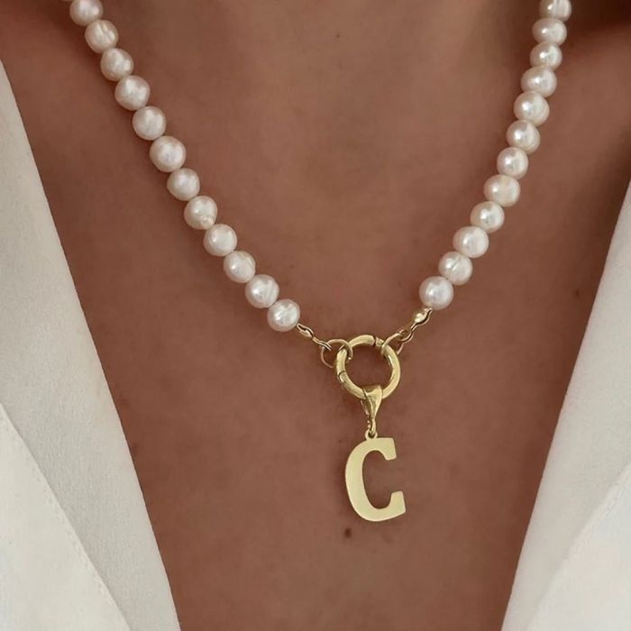 Collier Perle Lettre Personnalisée