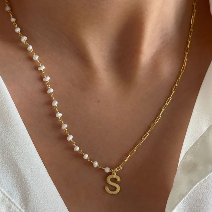 Collier Perle Lettre Personnalisée