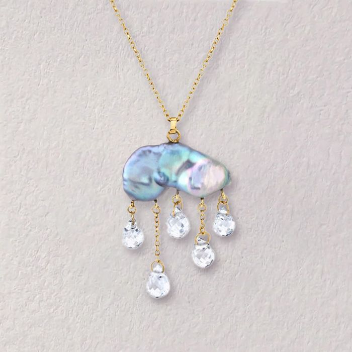 Collier Perle d'Eau Douce Nuageuse