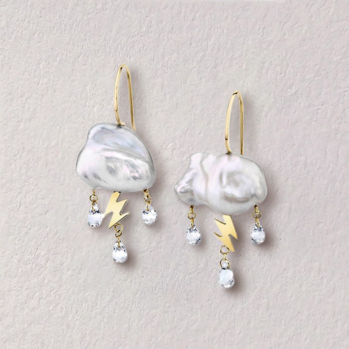 Boucles d'Oreilles Perle d'Eau Douce Nuage