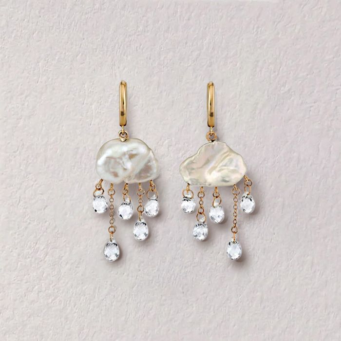Boucles d'Oreilles Perle d'Eau Douce Nuage