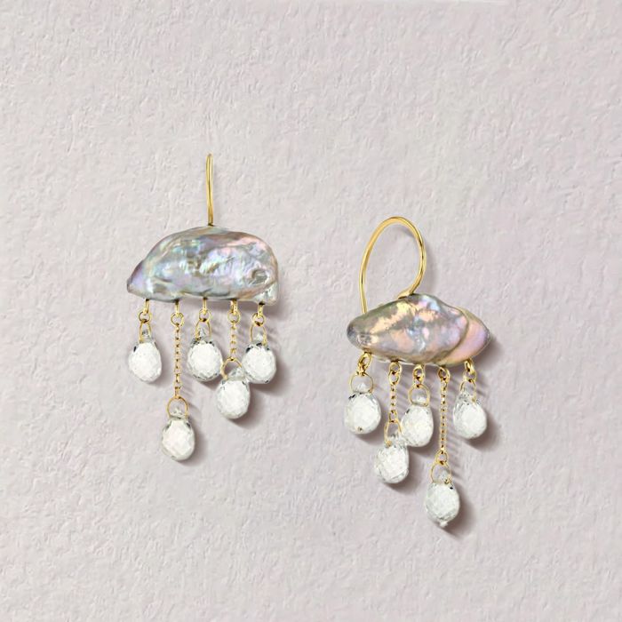 Boucles d'Oreilles Perle d'Eau Douce Nuage