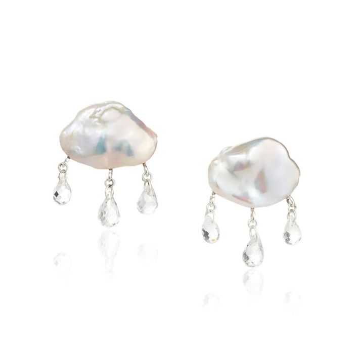 Boucles d'Oreilles Perle d'Eau Douce Nuage