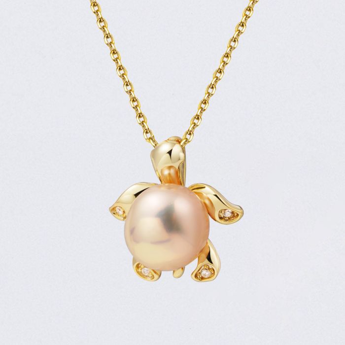 Collier Perle d'Eau Douce Tortue de Mer