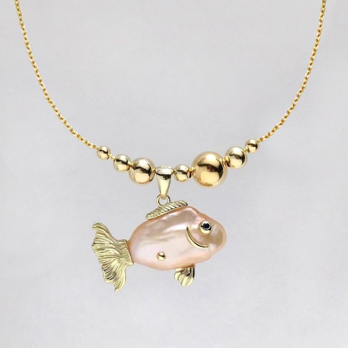 Collier Perle d'Eau Douce Poisson