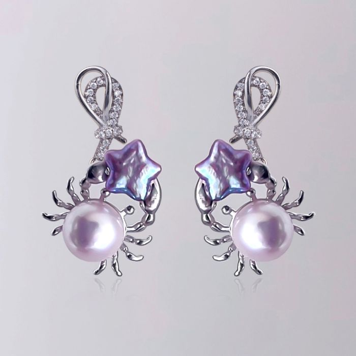 Boucles d'Oreilles Crabe Étoile