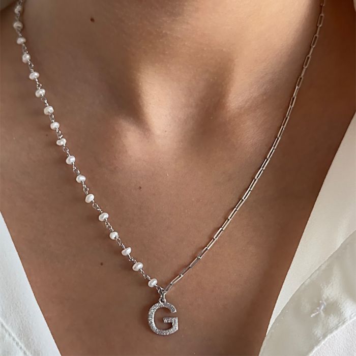 Collier Perle Lettre Personnalisé