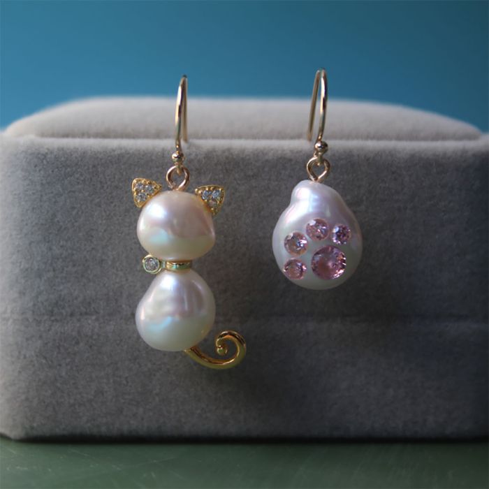 Boucles d'Oreilles Chat et Pattes