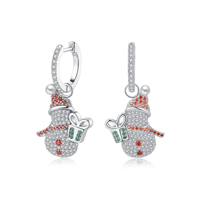 Boucles d'Oreilles Bonhomme de Neige