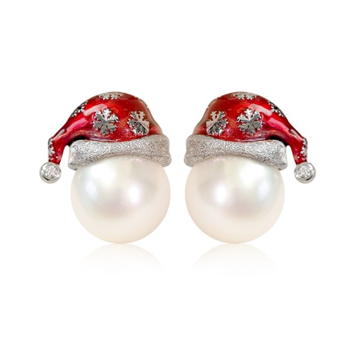 Boucles d'Oreilles Bonnet de Père Noël