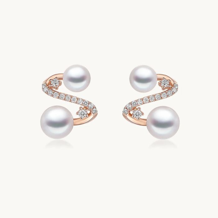 Boucles d'Oreilles Perle Courbe