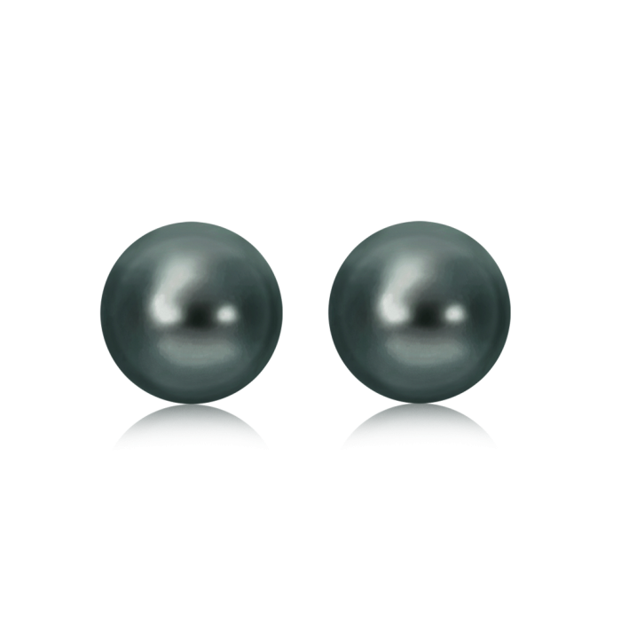 Boucles d'Oreilles Perle Ronde Noire