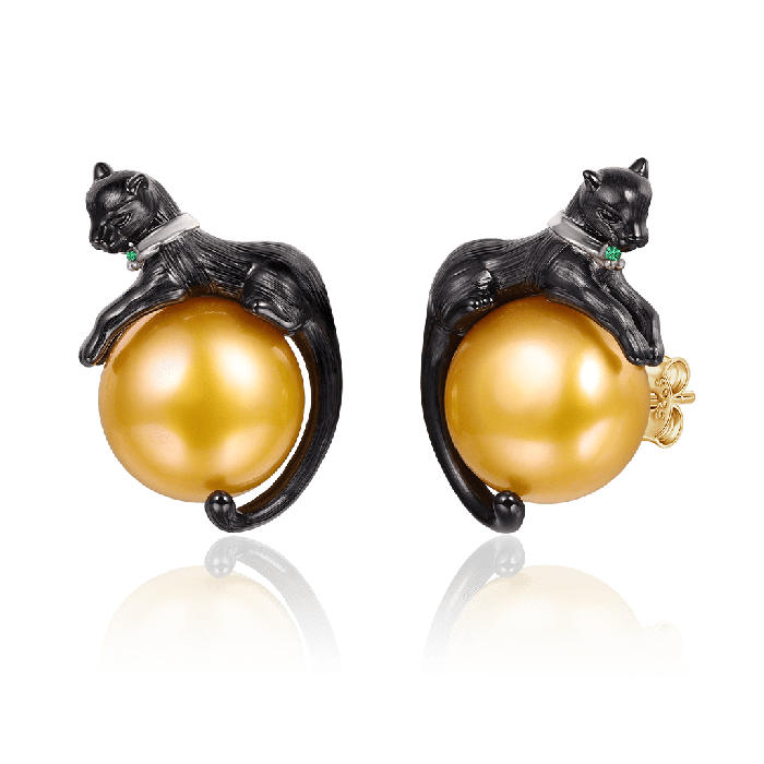 Boucles d'Oreilles Panthère Noire