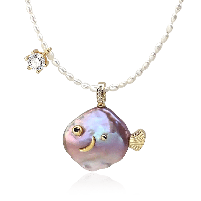 Collier Perle d'Eau Douce Poisson