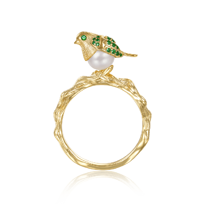Bird Pearl Ring