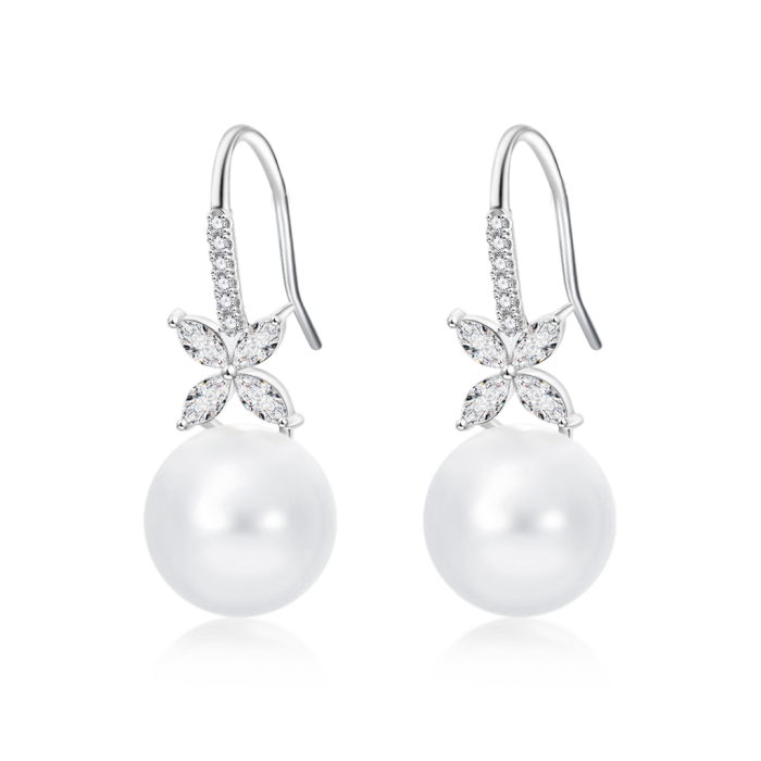 Boucles d'Oreilles Perle Fleurie