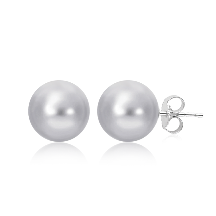 Boucles d'Oreilles Perle Ronde Noire