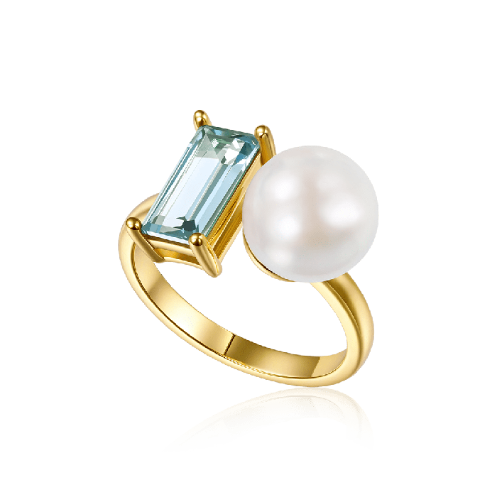 Blue Aquamarine Ring