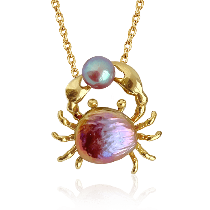 Collier Perle d'Eau Douce Crabe